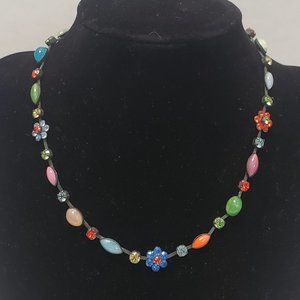 Atlantis Berline Germany Vintage Gemstone Flower Necklace